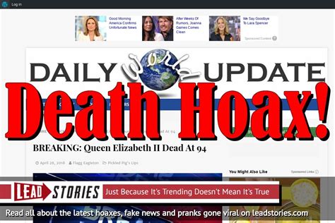 Fake News Queen Elizabeth Ii Not Dead At 94 Lead Stories