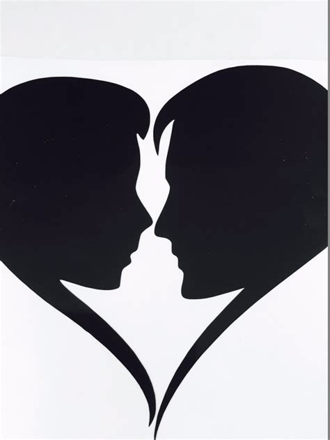 Couple Forming A Heart Silhouette Vinyl Decal In Love Laptop Etsy