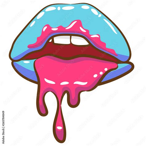 Dripping Lips Vector Stock Vector Adobe Stock