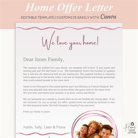 Letter To Seller Home Offer Letter Template House Offer