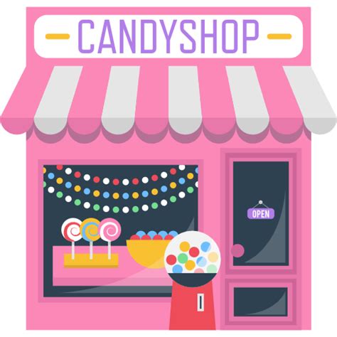 Sugar Candy Shop Food Sweet Building Buildings Candies Dessert Icon