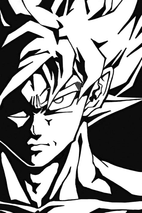 Goku and popular anime character tattoo designs. dragon ball z black and white - Clip Art Library