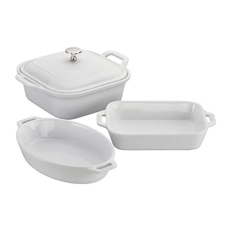 4pc Ceramic Baking Dish Set White Choose Your T