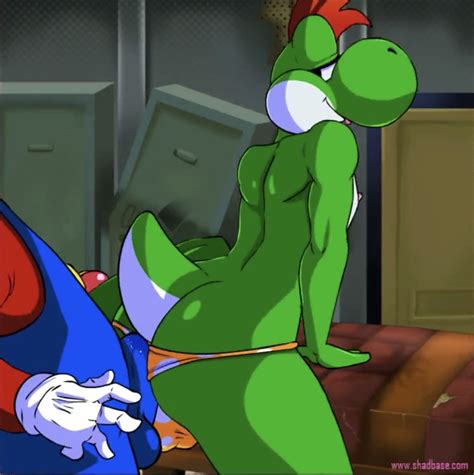 Rule 34 Anthro Ass Bulge Clothing Green Yoshi Looking Back Male Mario