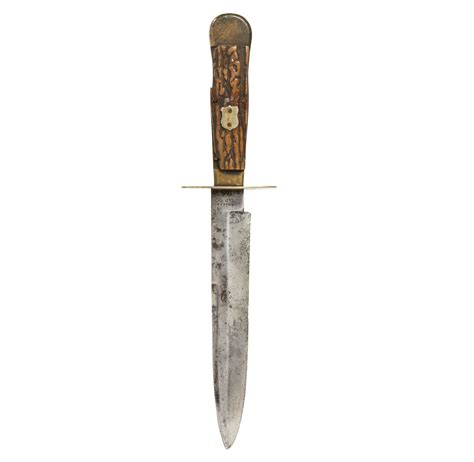 Stag Handled Bowie Knife By Jonathan Crookes Sheffield Witherells