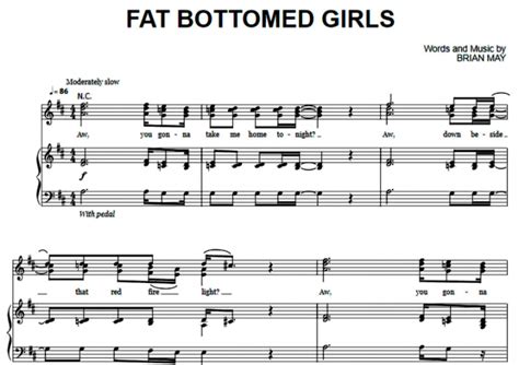 Queen Fat Bottomed Girls Free Sheet Music Pdf For Piano The Piano Notes
