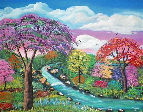 Spring Season Painting By Deyanira Harris Pixels