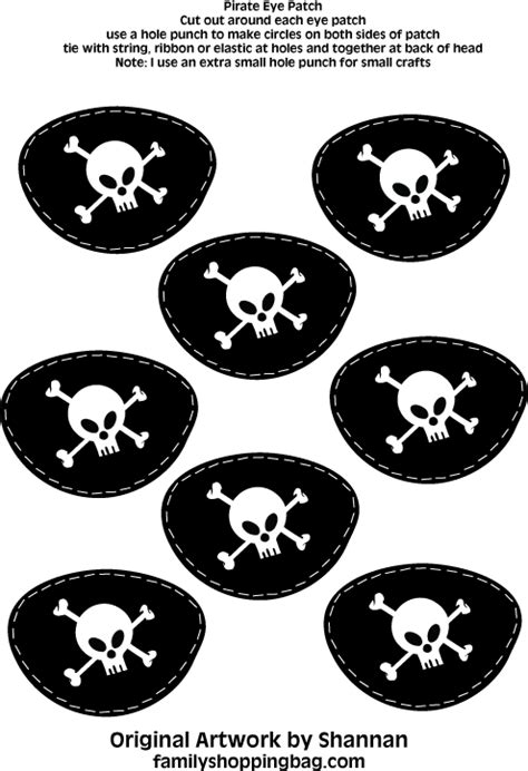 Pirate Eye Patch Template For Kids Bocil