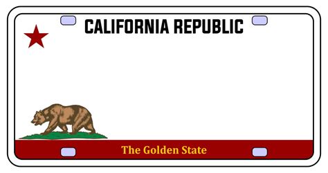 6 Best Images Of California License Plate Printable Template Blank