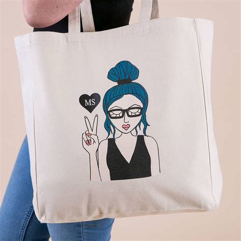 personalised miss sassy tote bag with initials by sydandco tote bag bags sassy ts