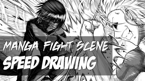 Manga Fight Scene Speed Drawing Youtube