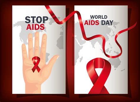 set poster of world aids day with ribbon 2615822 vector art at vecteezy