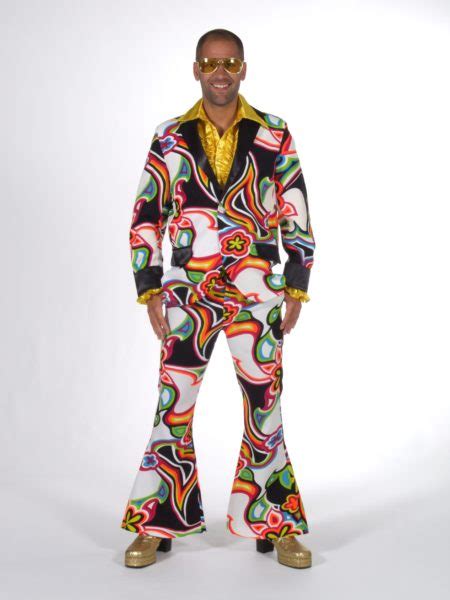 Psychedelic 70s Fancy Dress Mens Suit Disco Costume