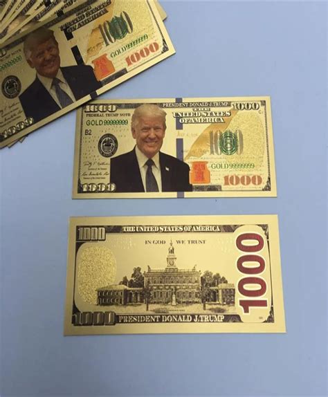 Donald Trump Dollar Us President Banknote Gold Foil Bills America General Election Supply