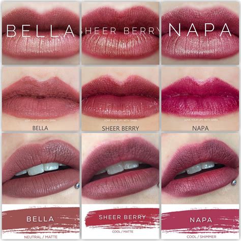 Bella Vs Sheer Berry Vs Napa Lipsense Berry Lipsense Lipsense