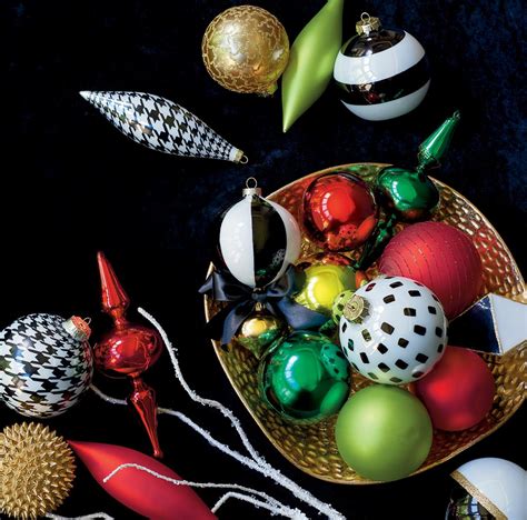 Grandin Road Festive Fashion Ornament Collection Set Of 20 Christmas