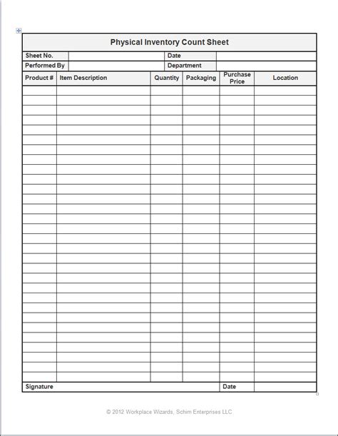 Inventory Count Sheet Templates Word Templates Inventory Count