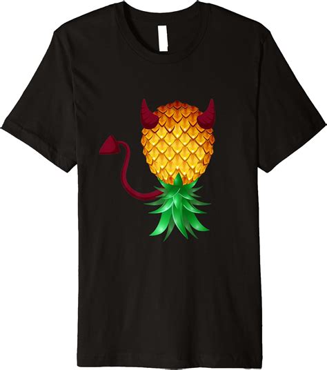 Swinger Upside Down Bad Pineapple Devil Horn Premium T Shirt Clothing