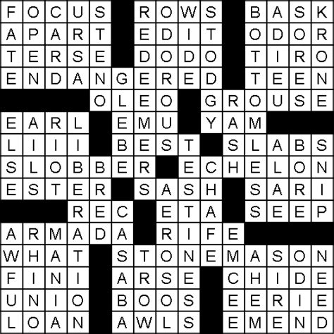 Solution For Crossword Puzzle Of November 12 2020