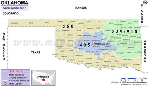 Area Codes In Oklahoma Map World Map