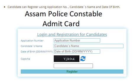 Assam Police Constable Admit Card Link Released Today