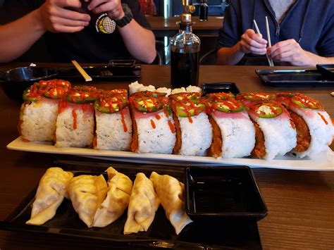 Segment of deli sushi & dessert's monster rolls. This monstrosity from Deli Sushi & Desserts in San Diego ...