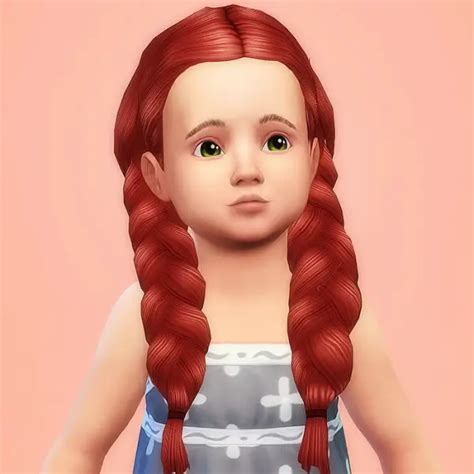 Sims 4 Hairs ~ Babyshell Double Braids Hair Recolored