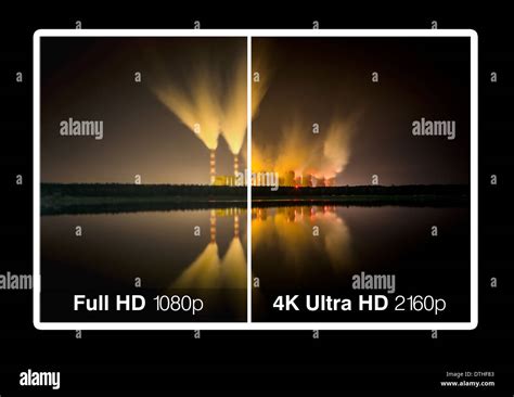 Pantalla De Tv De 4k Con La Comparación De Las Resoluciones Ultra Hd
