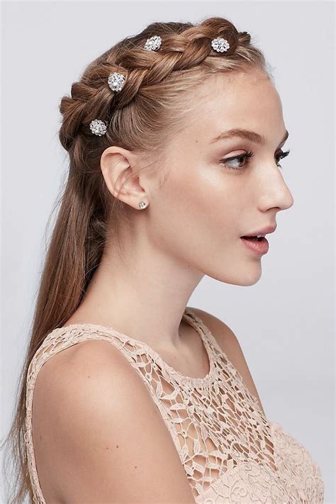 Flower Crystal Hair Spirals Davids Bridal Prom Hairstyles For Long
