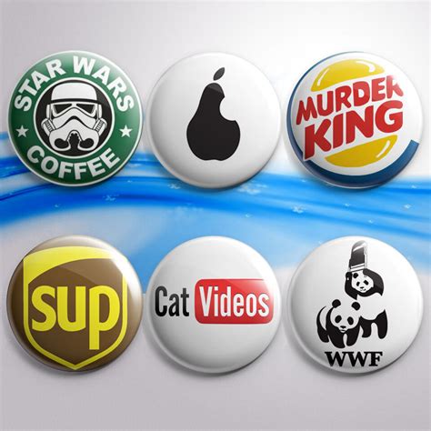 15 American Brand Parodies Funny Pinback Buttons Pin