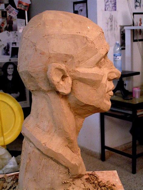 Finished Clay Head Turnaround 6 Ceramic Art Sculpture Sculpture