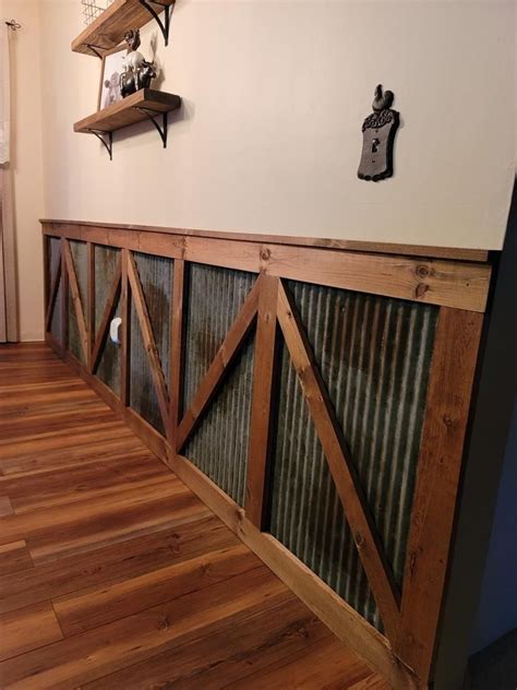 Reclaimed Corrugated Barn Tin Wainscoting Rustic House Home Home