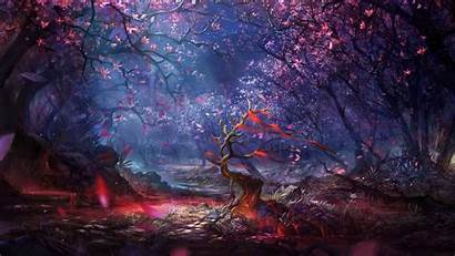 Fantasy Digital Nature Landscape Forest Colorful Artwork