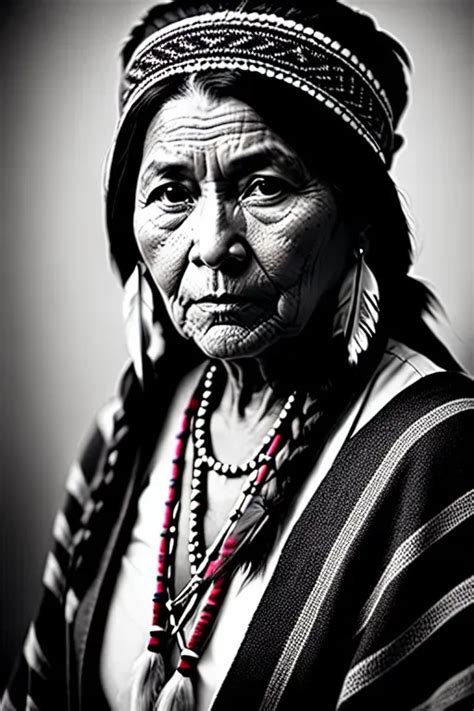 Dopamine Girl Ultrarealistic Native American Old Woman Portrait Cinematic Lighting Award