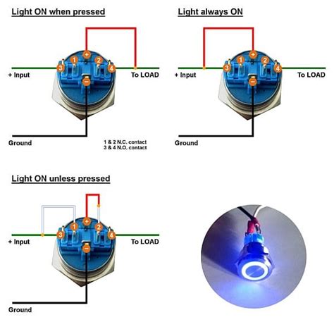 5 pin momentary switch wiring diagram. Blue Ignition Push Button Switch (ON)/OFF 6-Pin | MGI ...