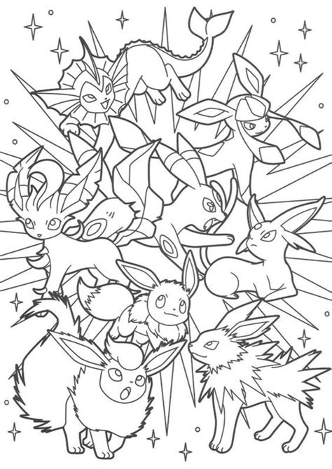 Pokemon Eevee Evolutions Mega Coloring Page Printable The Best Porn