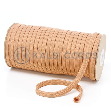 8mm Flat Dark Beige Polyester Tubular Braid Kalsi Cords British Made