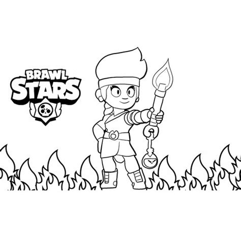 Amber Brawl Stars Coloring Page 🐹 Free Online Coloring Pages 🍄