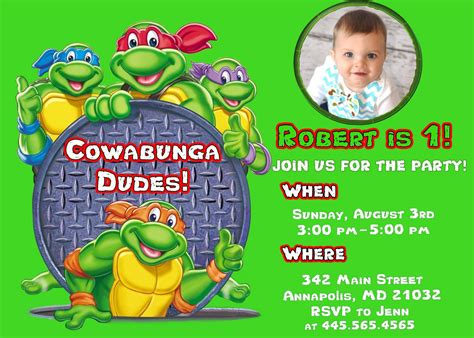 Sheenaowens Ninja Turtles Party Invitations