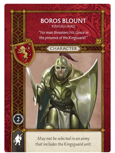 Boros Blount - Kingsguard - ASOIAF Miniatures Game ...