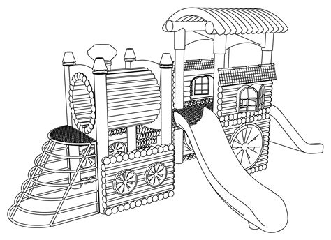 Pig On The Playground Slide Coloring Page Free Printable Coloring