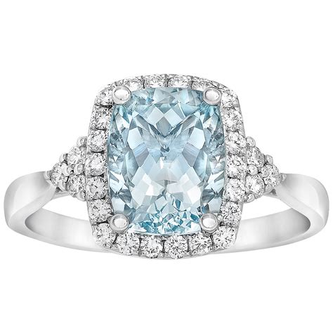 Kt White Gold Aquamarine And Diamond Ring Costco Aust