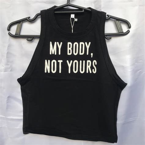 Original My Body Not Yours Black Halter Top Croptop Women S Fashion Tops Sleeveless On Carousell