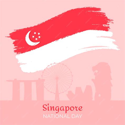 Premium Vector Hand Drawn Singapore National Day Illustration