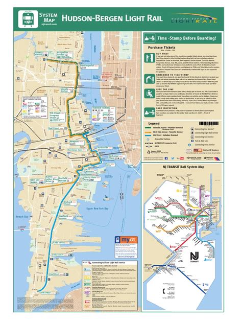 Hudson Bergen Light Rail System Map Nj Transit New Jersey