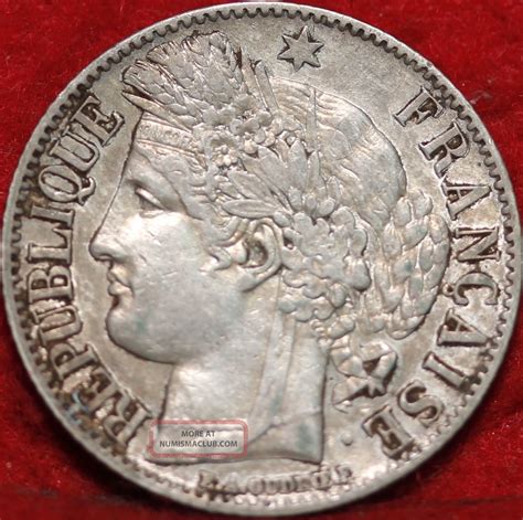 1849 France Silver 1 Franc Coin