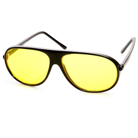 Yellow Tinted Driving Lens Retro Teardrop Plastic Aviator Sunglasses Sunglass La