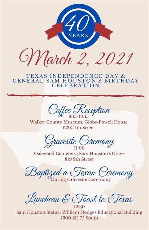 Learn about texas independence day! Huntsville Tourism and Cultural Services, TX