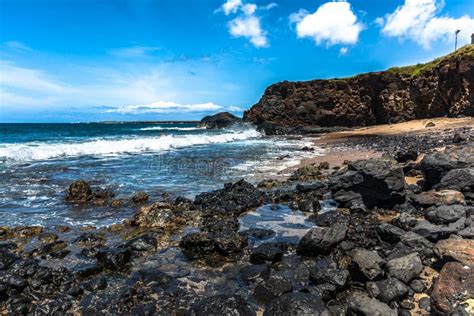 Lava Rocks On Hanapepe Bay Coast Kauai Hawaii Stock Image Image Of