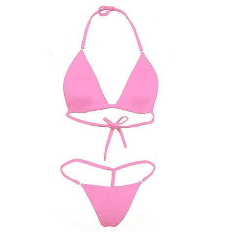 Buy Sexy Micro Bikini Shiny Women Brazilian G String Set Thong Swimwear Swimsuit Online At